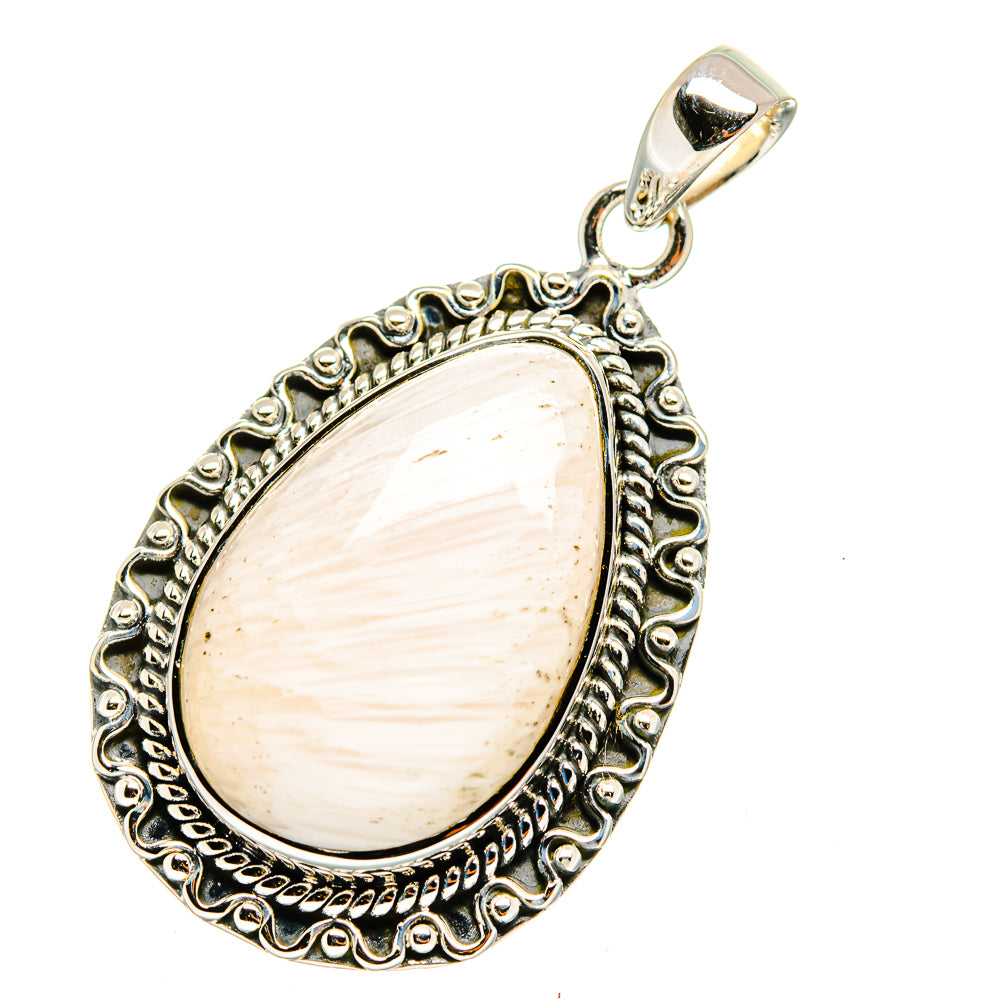 White Scolecite Pendants handcrafted by Anasilvercos - PD11131