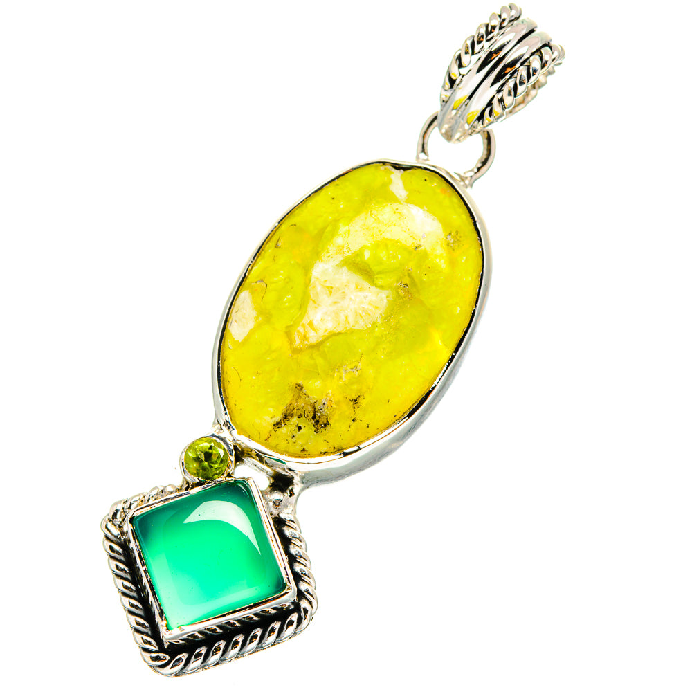 African Green Opal Pendants handcrafted by Anasilvercos - PD11182