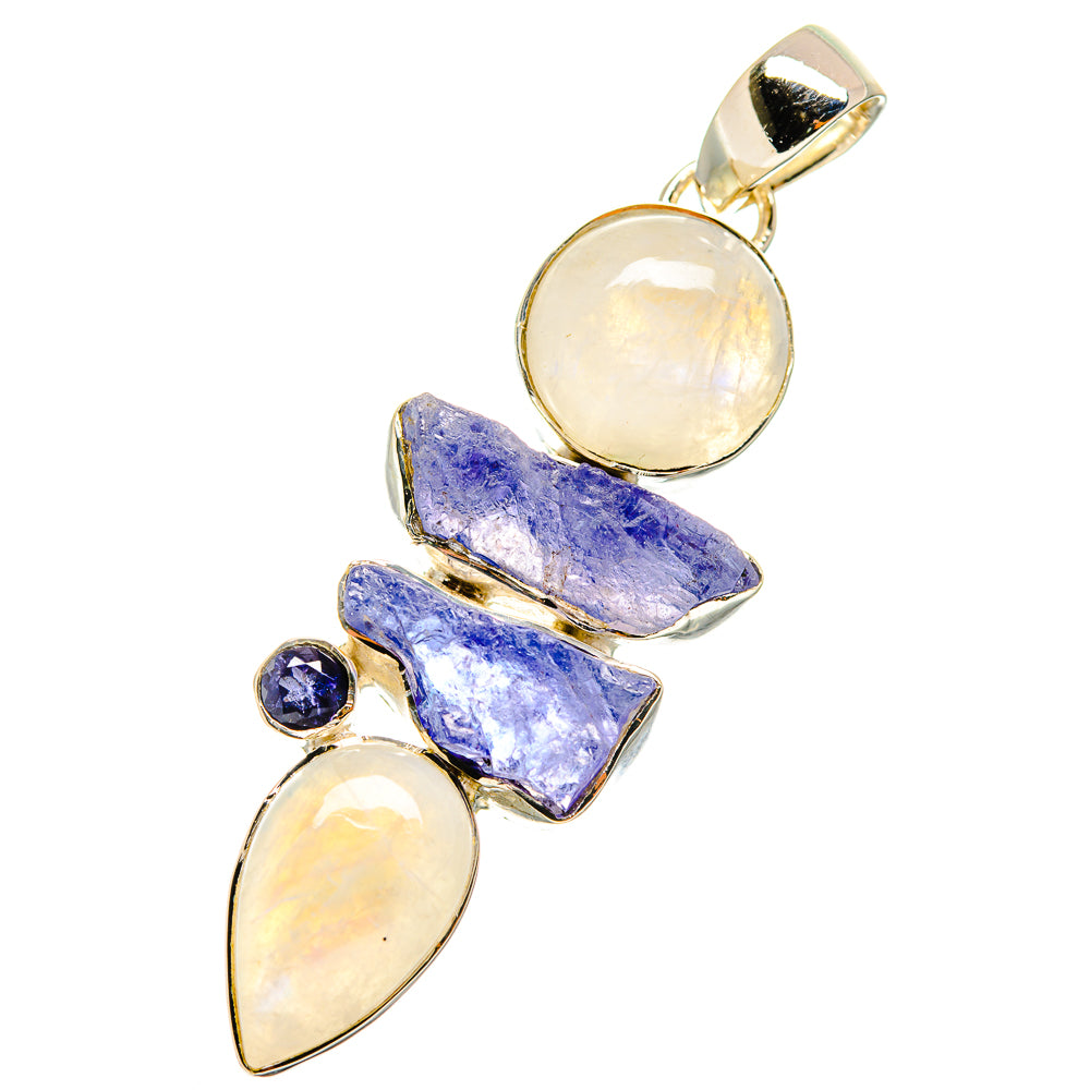 Rainbow Moonstone Pendants handcrafted by Anasilvercos - PD11191