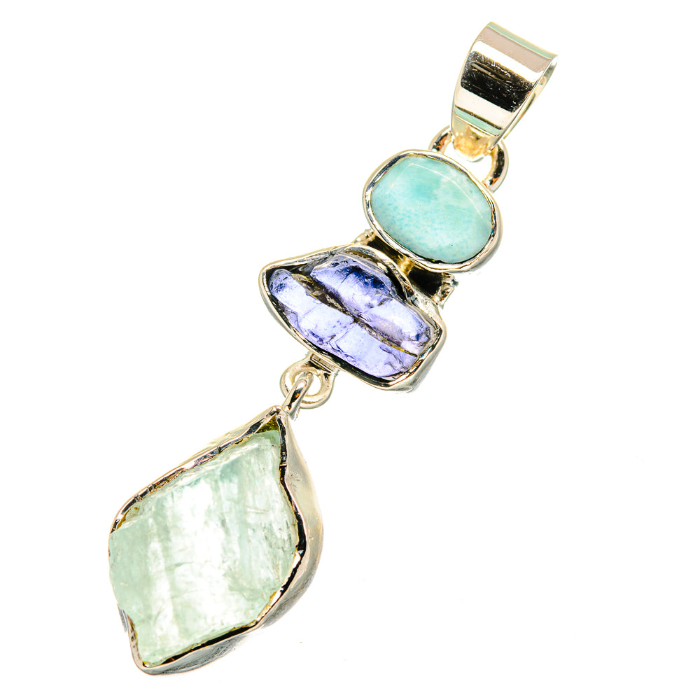 Aquamarine Pendants handcrafted by Anasilvercos - PD11214