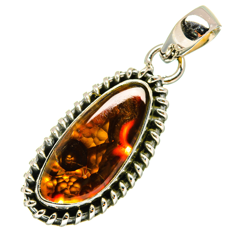 Mexican Fire Agate Pendants handcrafted by Anasilvercos - PD11233