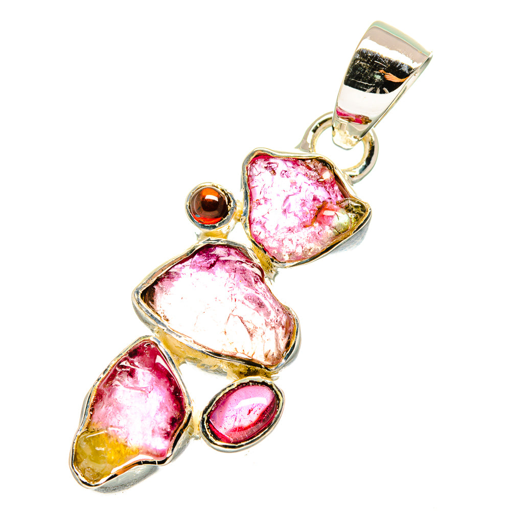 Pink Tourmaline Pendants handcrafted by Anasilvercos - PD11253