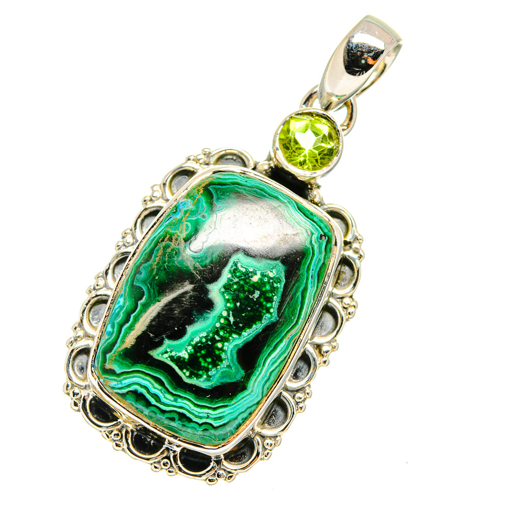 Malachite In Chrysocolla Pendants handcrafted by Anasilvercos - PD11260
