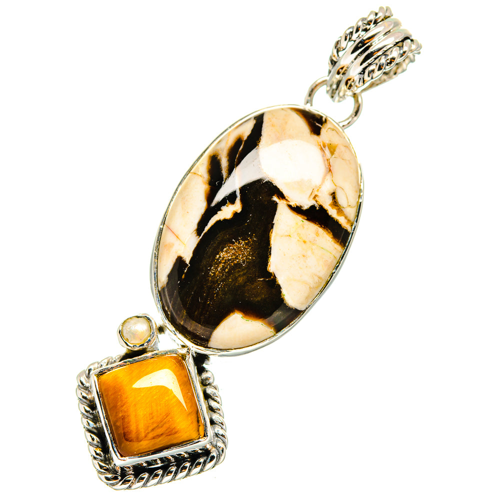 Peanut Wood Jasper Pendants handcrafted by Anasilvercos - PD11267