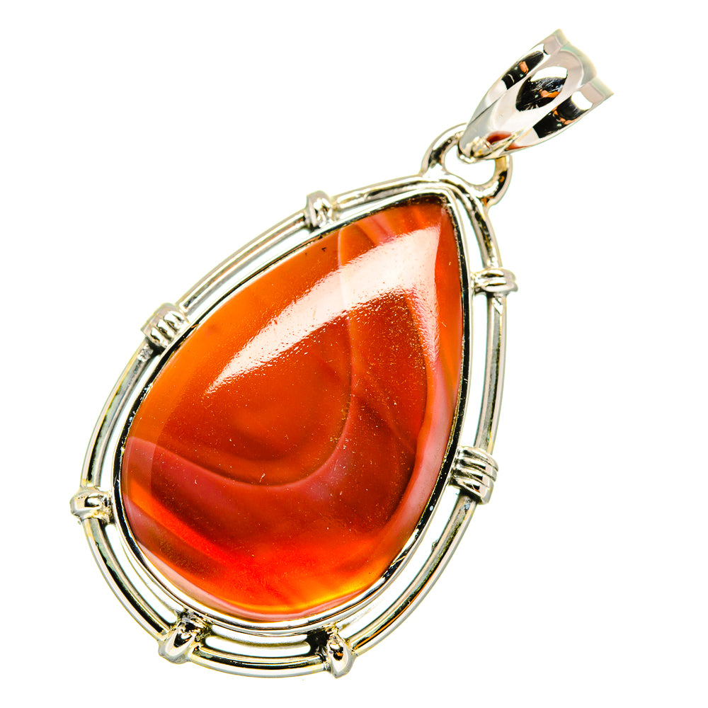Red Botswana Agate Pendants handcrafted by Anasilvercos - PD11280