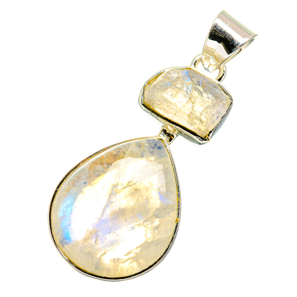 Rainbow Moonstone Pendants handcrafted by Anasilvercos - PD11309