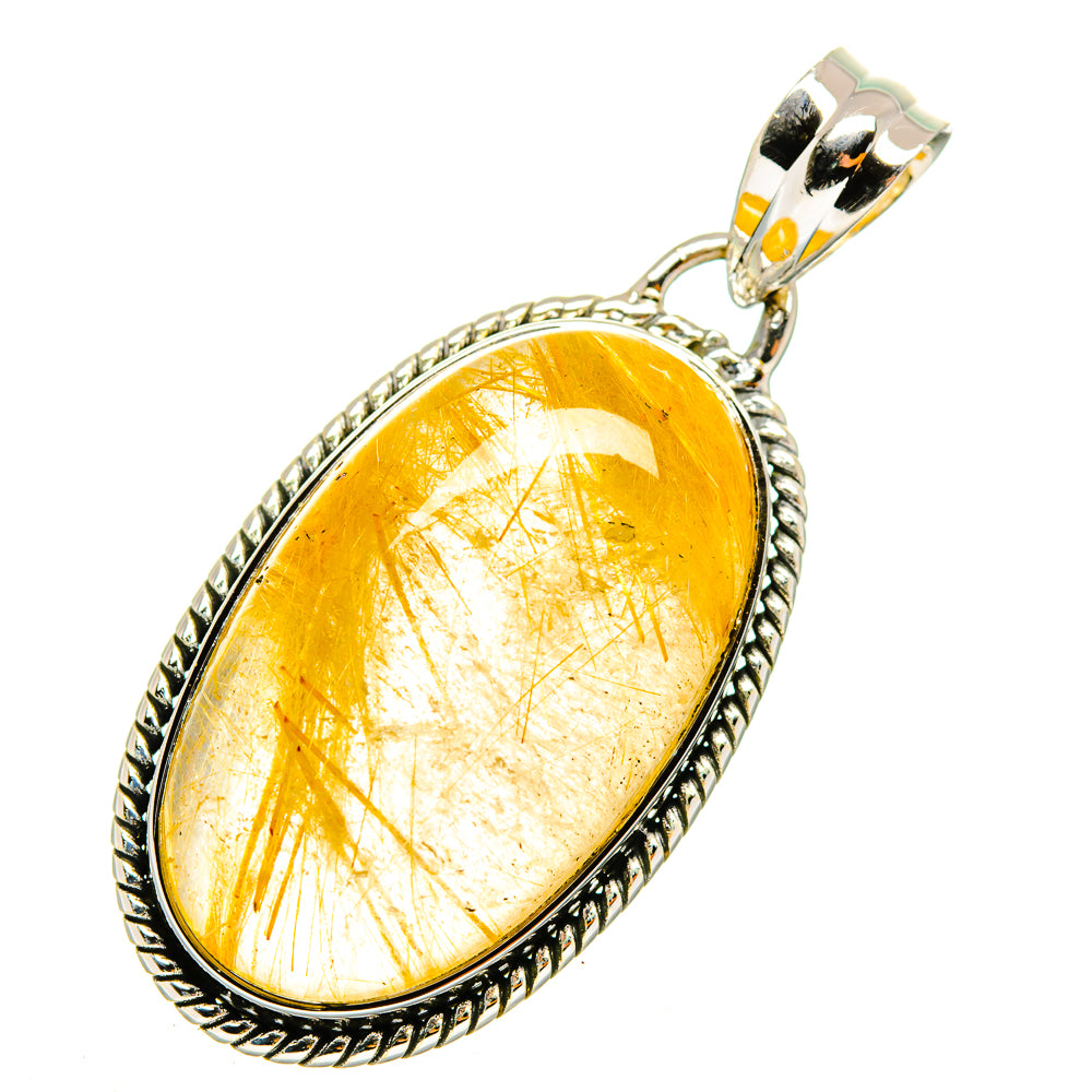 Rutilated Quartz Pendants handcrafted by Anasilvercos - PD11333