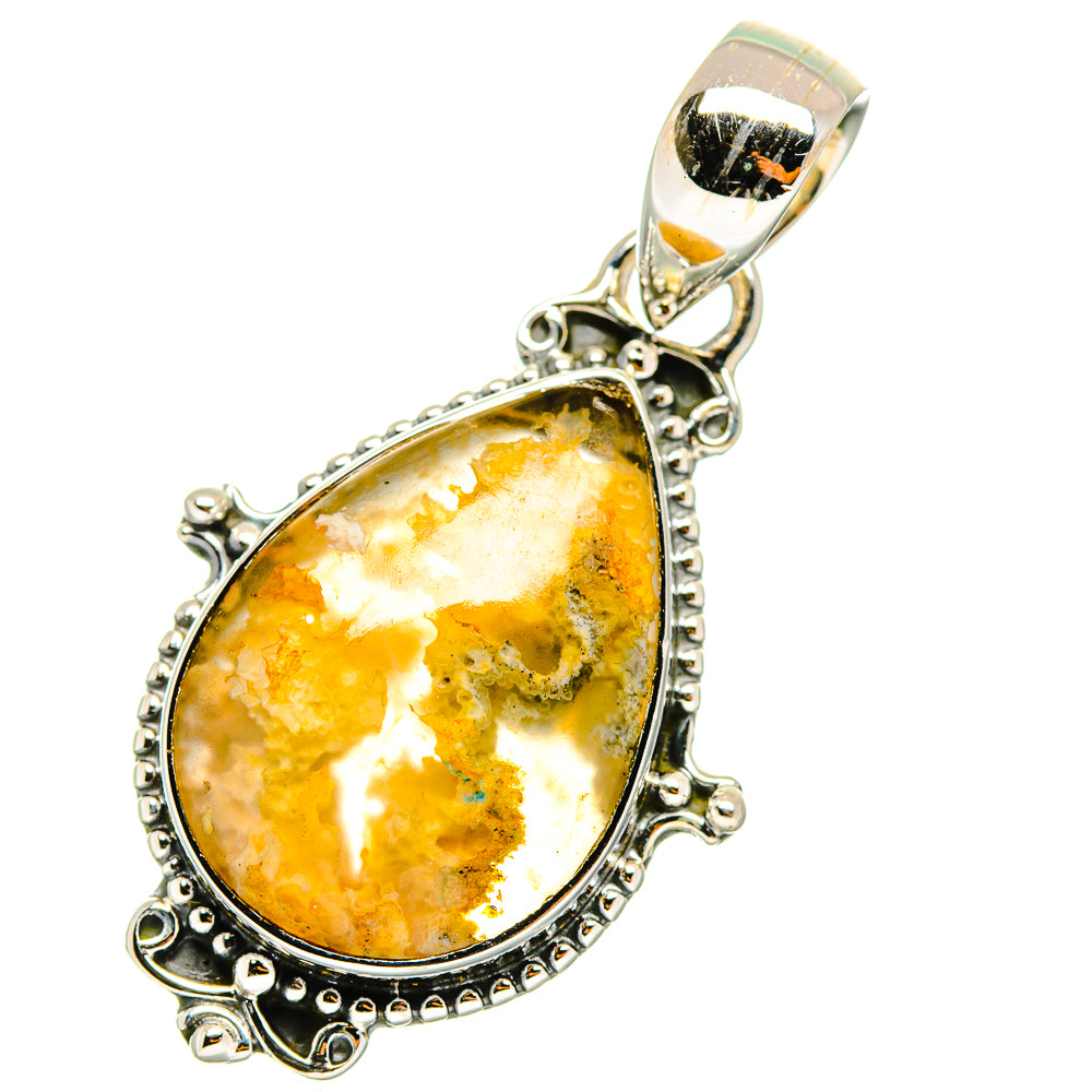 Plume Agate Pendants handcrafted by Anasilvercos - PD11349