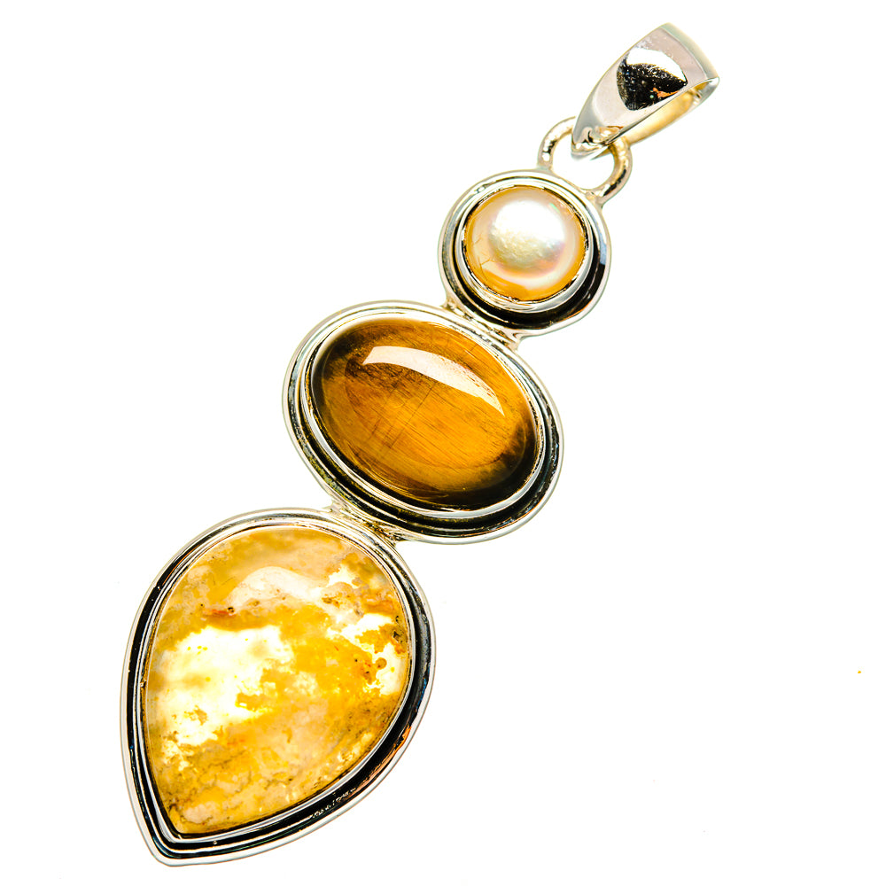 Plume Agate Pendants handcrafted by Anasilvercos - PD11350