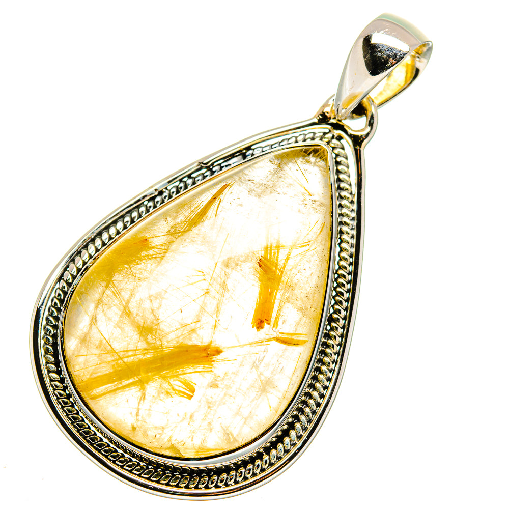 Rutilated Quartz Pendants handcrafted by Anasilvercos - PD11382