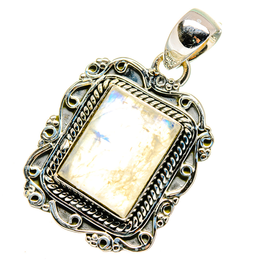Rainbow Moonstone Pendants handcrafted by Anasilvercos - PD11385