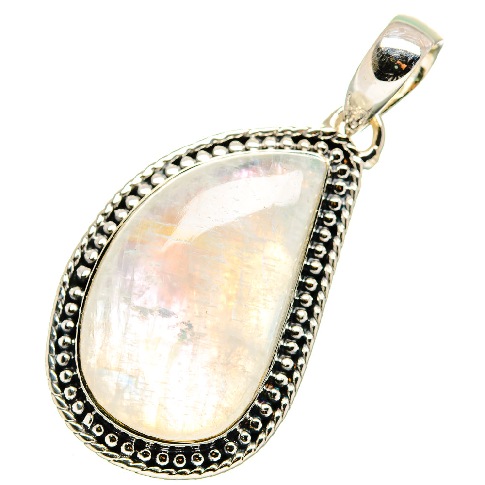 Rainbow Moonstone Pendants handcrafted by Anasilvercos - PD11386