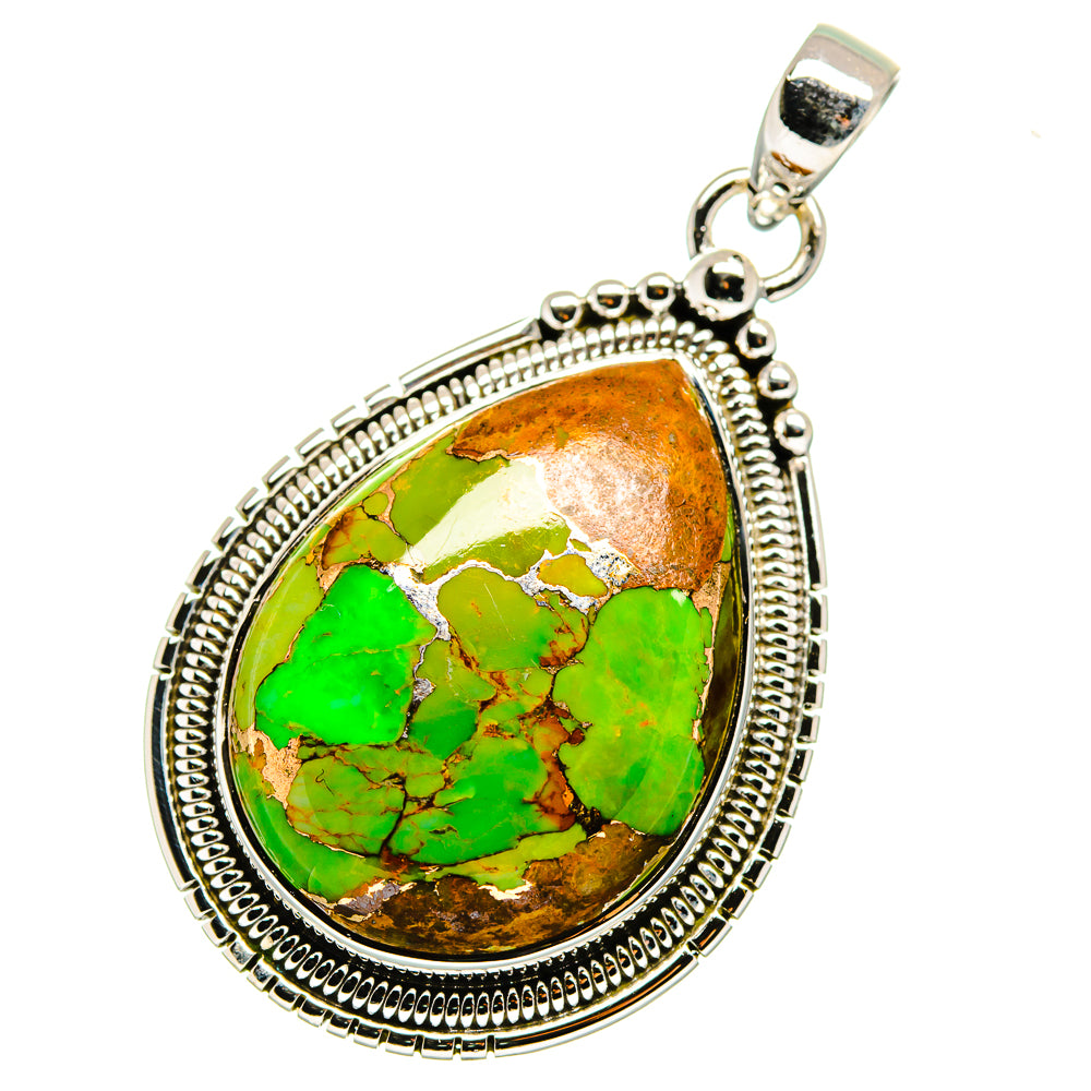 Green Copper Composite Turquoise Pendants handcrafted by Anasilvercos - PD11391