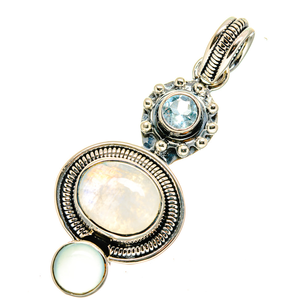 Rainbow Moonstone Pendants handcrafted by Anasilvercos - PD11397