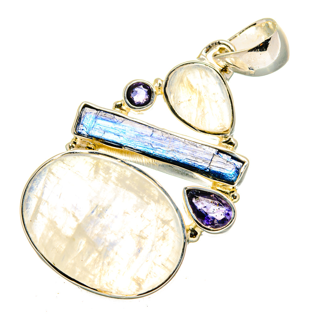 Rainbow Moonstone Pendants handcrafted by Anasilvercos - PD11405