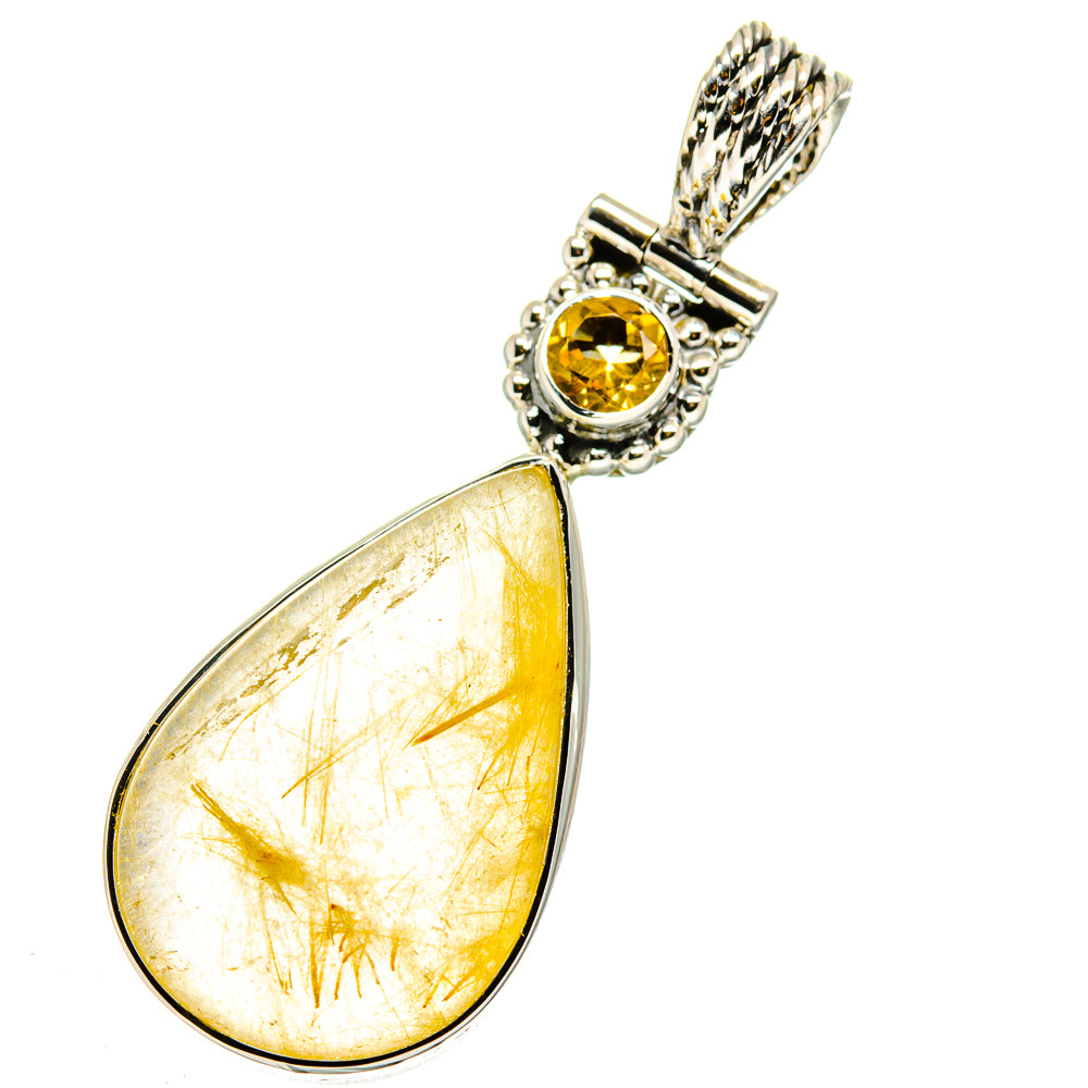 Rutilated Quartz Pendants handcrafted by Anasilvercos - PD11436