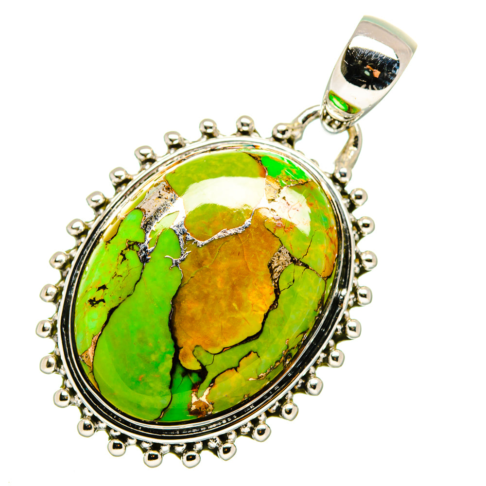 Green Copper Composite Turquoise Pendants handcrafted by Anasilvercos - PD11438