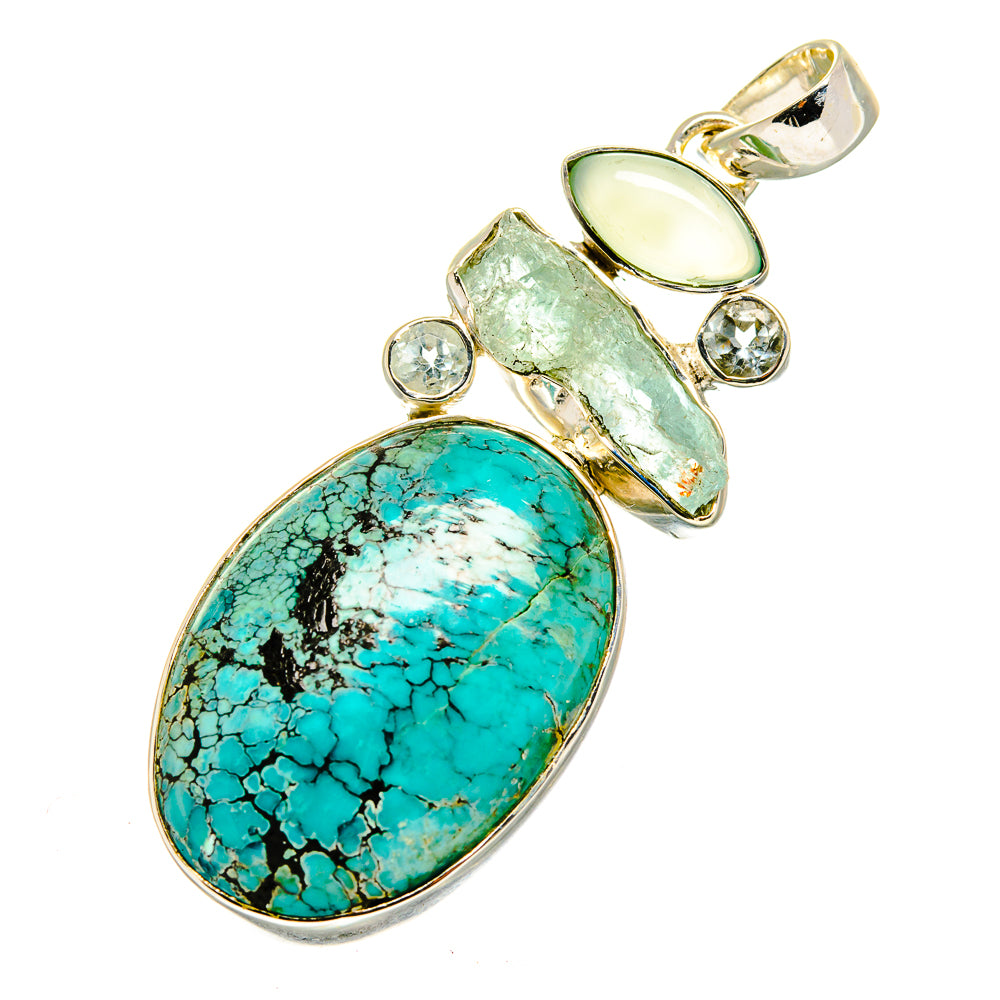 Tibetan Turquoise Pendants handcrafted by Anasilvercos - PD11465