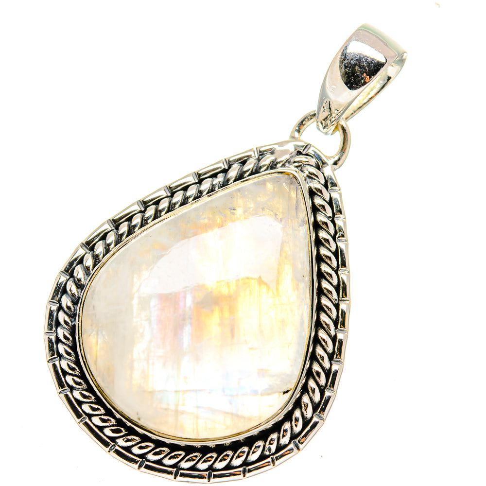 Rainbow Moonstone Pendants handcrafted by Anasilvercos - PD11468