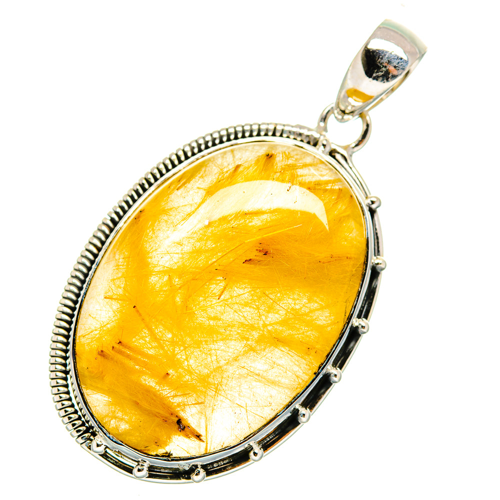 Rutilated Quartz Pendants handcrafted by Anasilvercos - PD11500