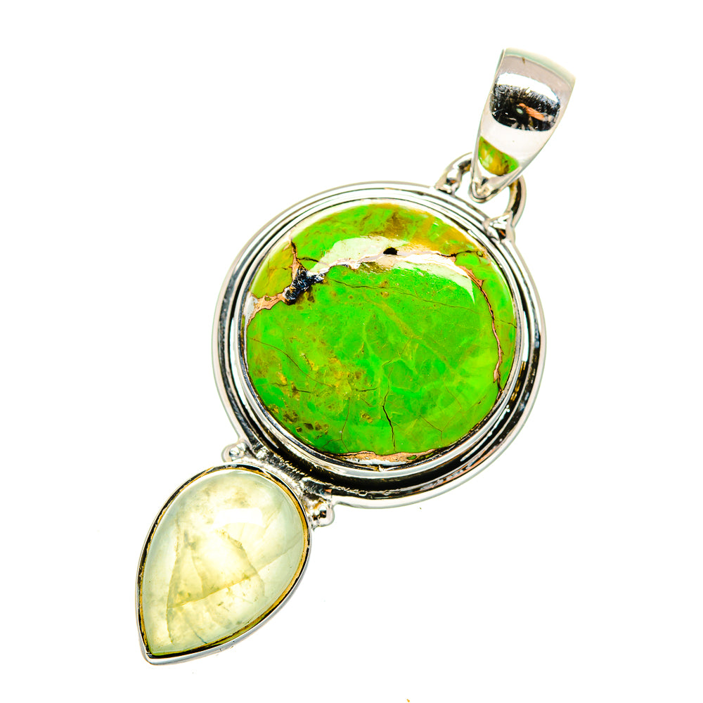 Green Copper Composite Turquoise Pendants handcrafted by Anasilvercos - PD11507