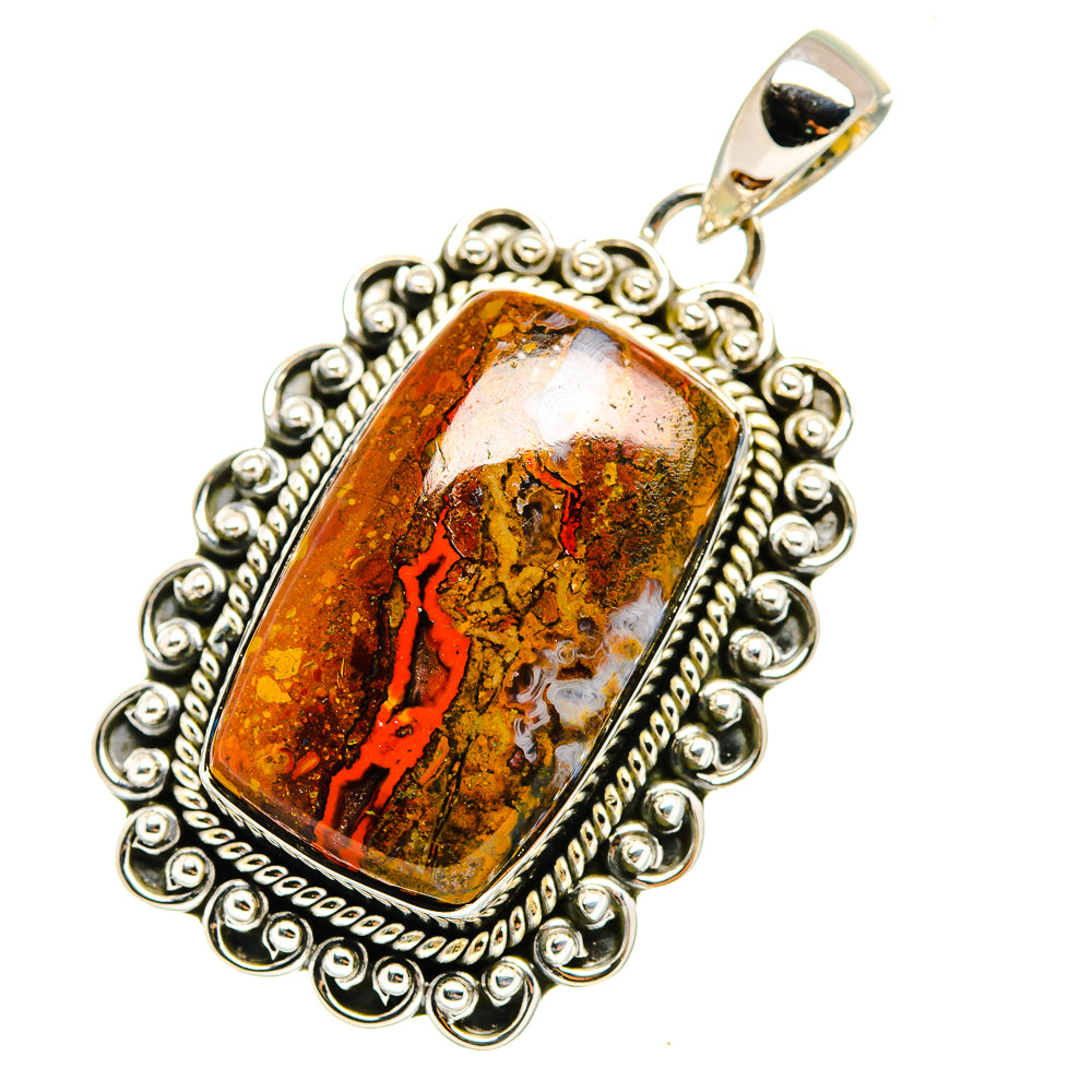 Crazy Lace Agate Pendants handcrafted by Anasilvercos - PD11511 - Photo 2