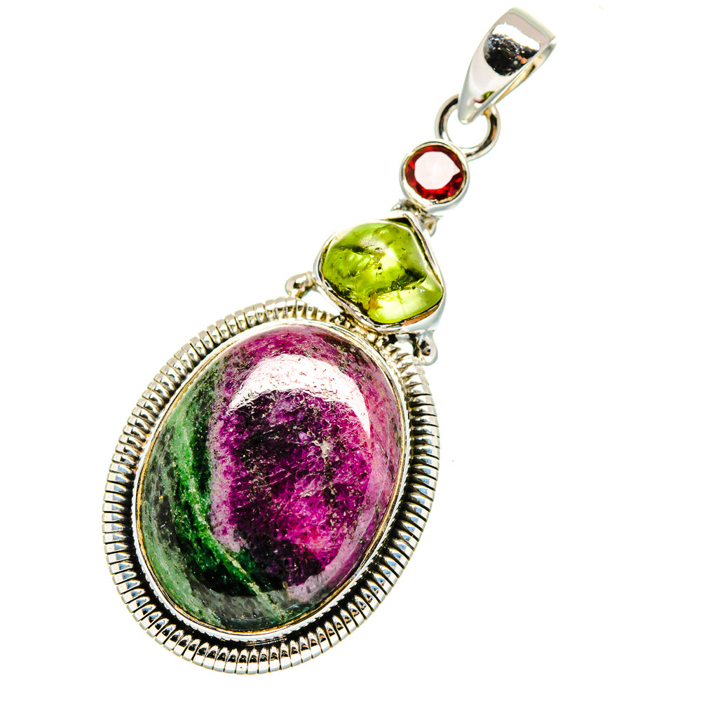 Ruby Zoisite Pendants handcrafted by Anasilvercos - PD11524