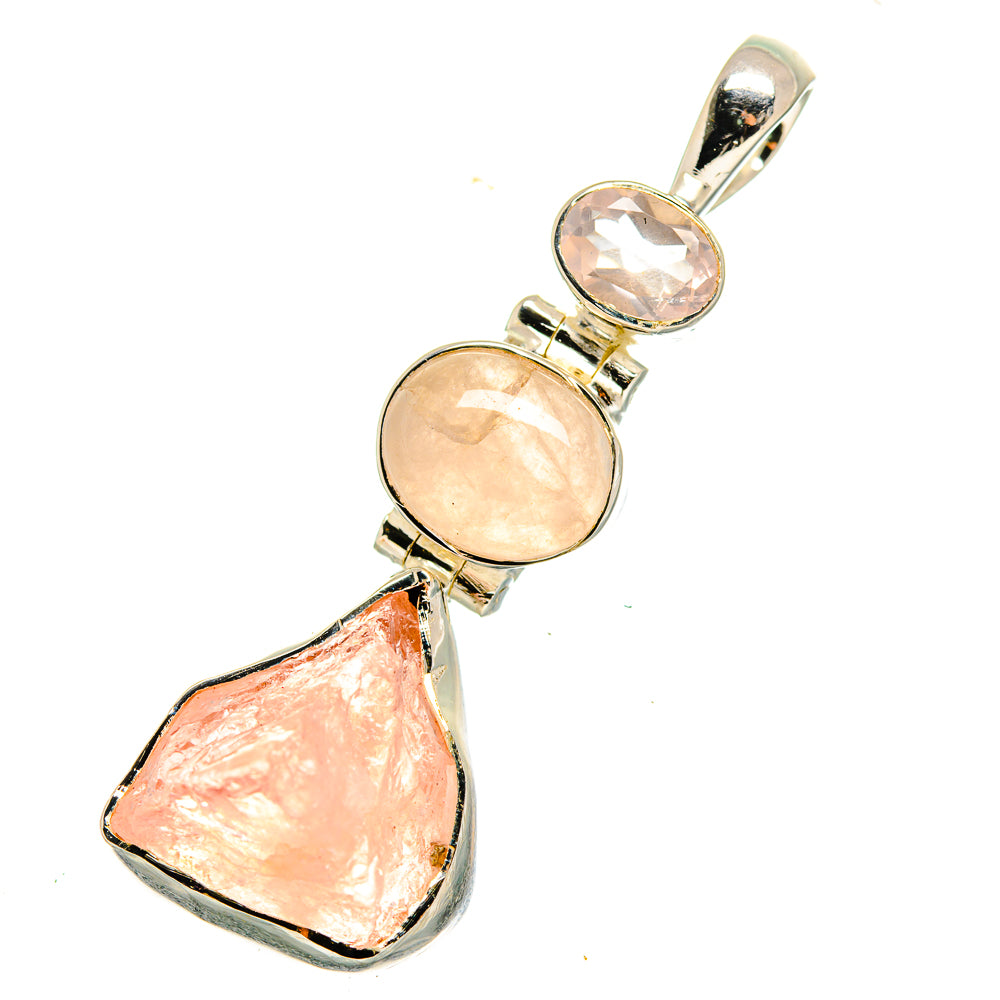 Rose Quartz Pendants handcrafted by Anasilvercos - PD11534