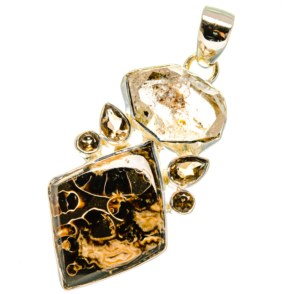 Turritella Agate Pendants handcrafted by Anasilvercos - PD11559