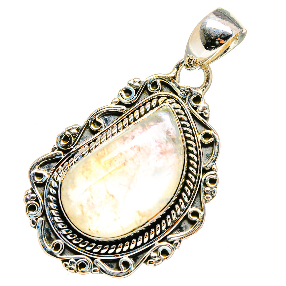 Rainbow Moonstone Pendants handcrafted by Anasilvercos - PD11568