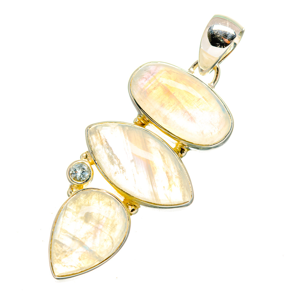Rainbow Moonstone Pendants handcrafted by Anasilvercos - PD11632