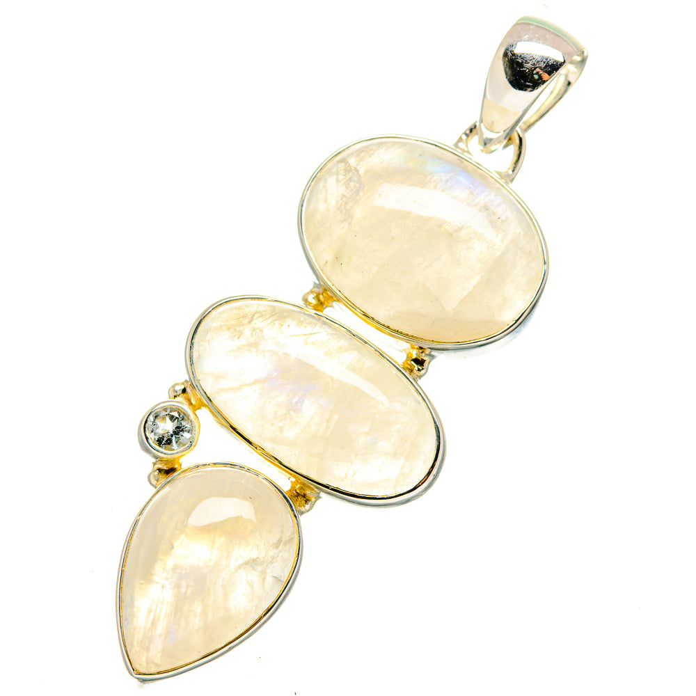Rainbow Moonstone Pendants handcrafted by Anasilvercos - PD11638