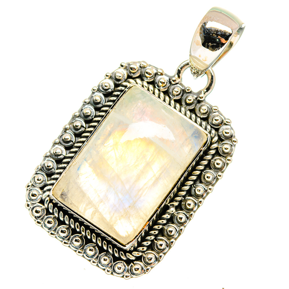 Rainbow Moonstone Pendants handcrafted by Anasilvercos - PD11718