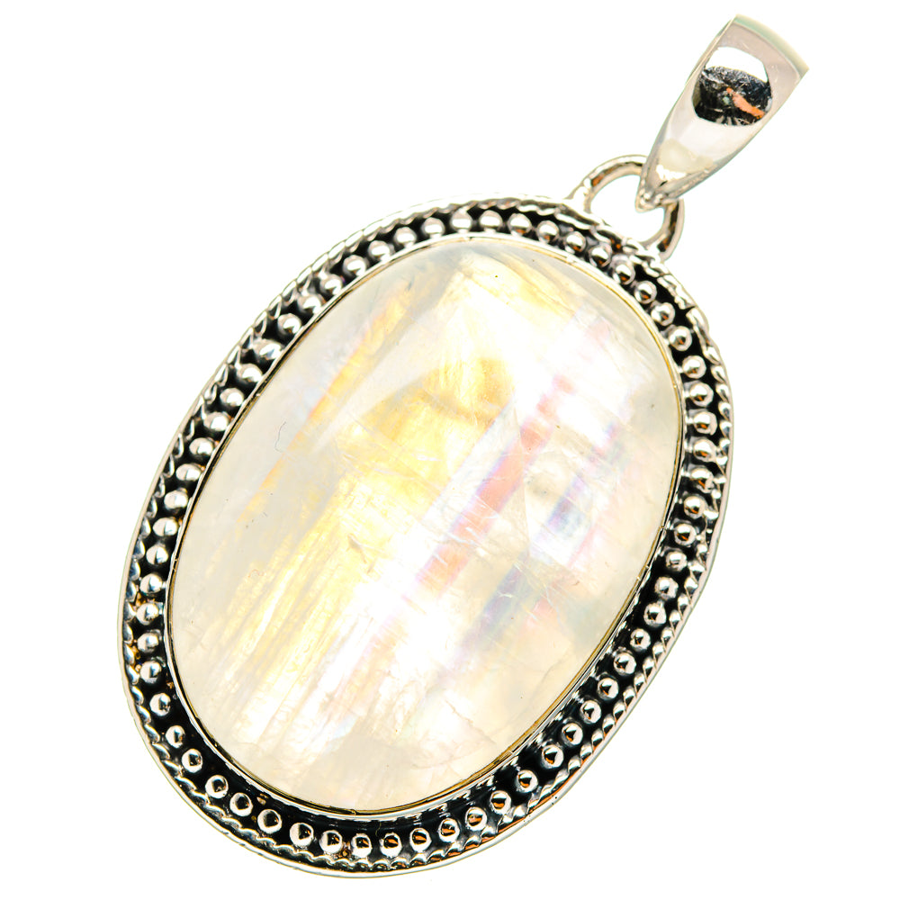 Rainbow Moonstone Pendants handcrafted by Anasilvercos - PD11724