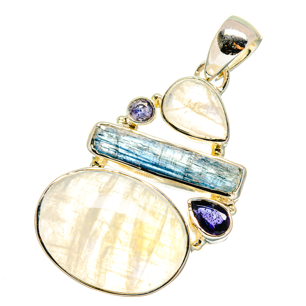 Rainbow Moonstone Pendants handcrafted by Anasilvercos - PD11759