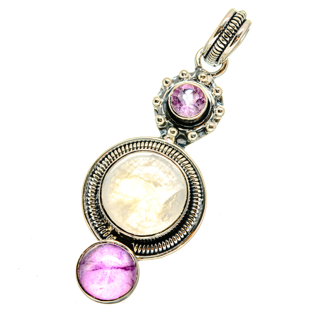 Rainbow Moonstone Pendants handcrafted by Anasilvercos - PD11792