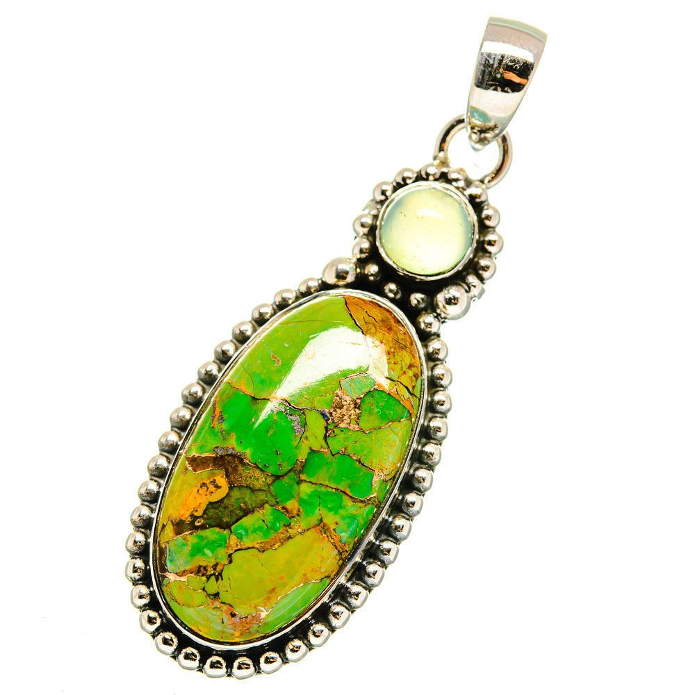 Green Copper Composite Turquoise Pendants handcrafted by Anasilvercos - PD11811