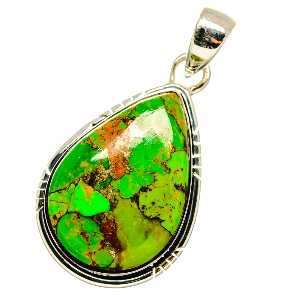 Green Copper Composite Turquoise Pendants handcrafted by Anasilvercos - PD11813