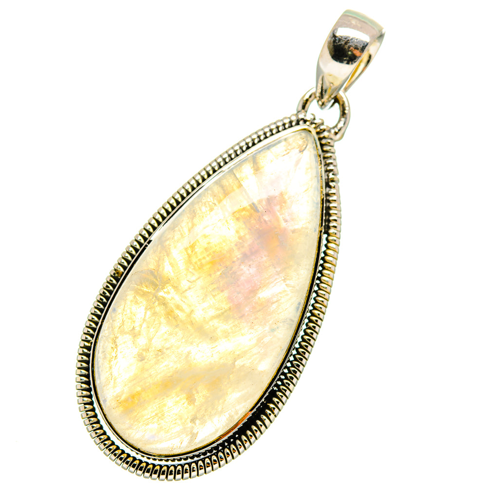 Rainbow Moonstone Pendants handcrafted by Anasilvercos - PD11817
