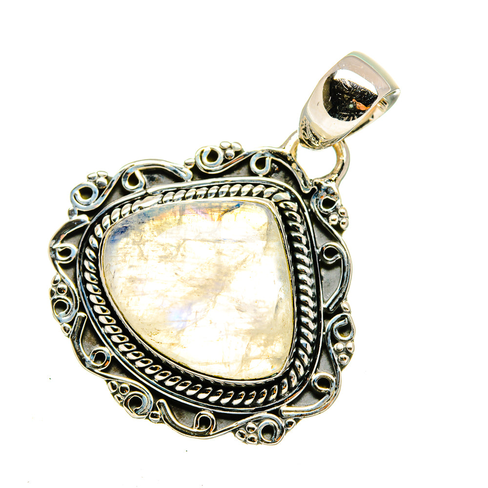 Rainbow Moonstone Pendants handcrafted by Anasilvercos - PD11835