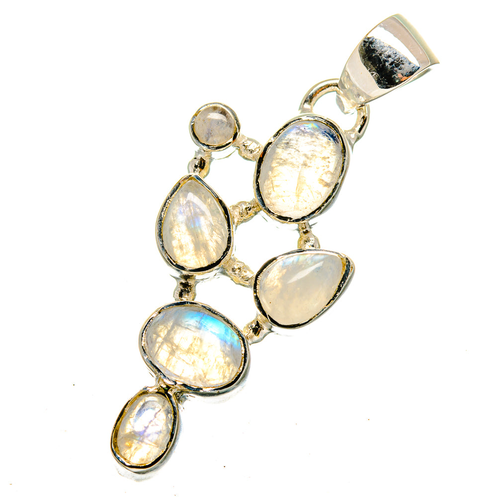Rainbow Moonstone Pendants handcrafted by Anasilvercos - PD11854