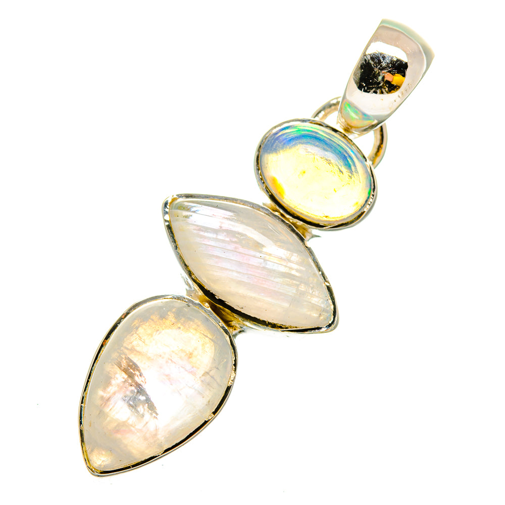 Rainbow Moonstone Pendants handcrafted by Anasilvercos - PD11888