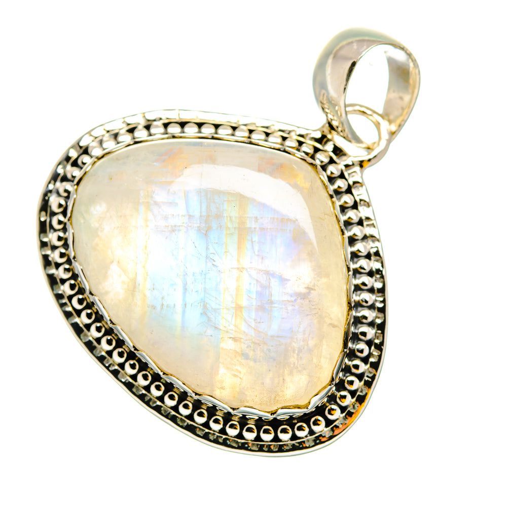 Rainbow Moonstone Pendants handcrafted by Anasilvercos - PD11903