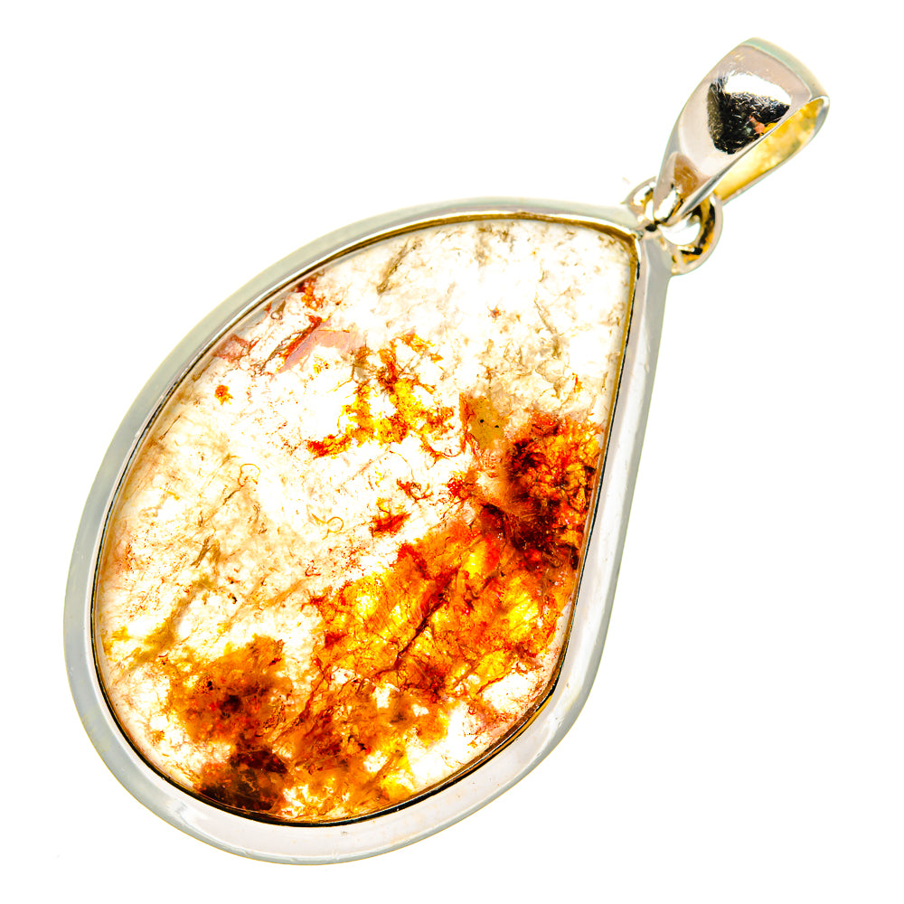 Strawberry Quartz Pendants handcrafted by Anasilvercos - PD11908