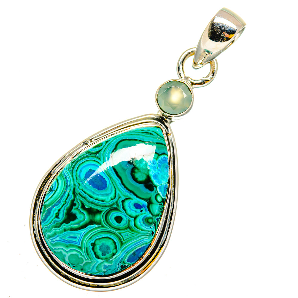 Malachite In Chrysocolla Pendants handcrafted by Anasilvercos - PD11914