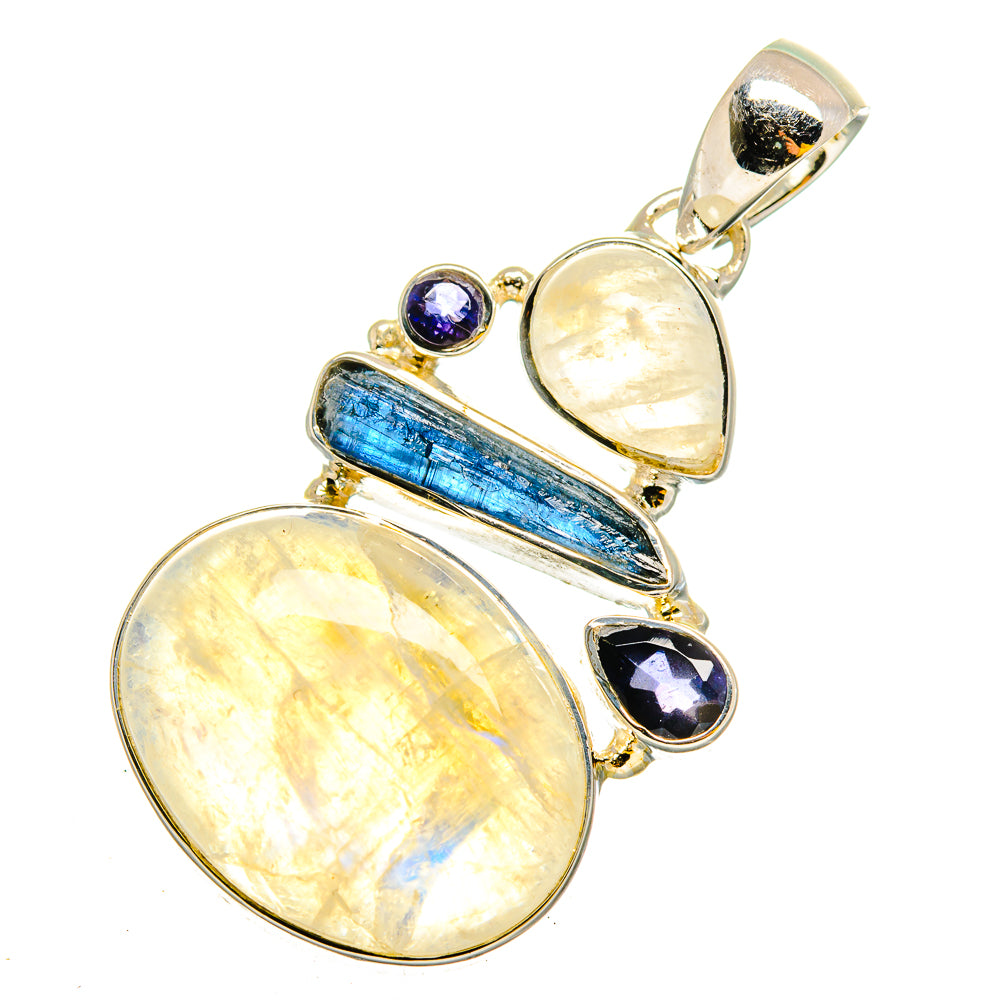 Rainbow Moonstone Pendants handcrafted by Anasilvercos - PD11933