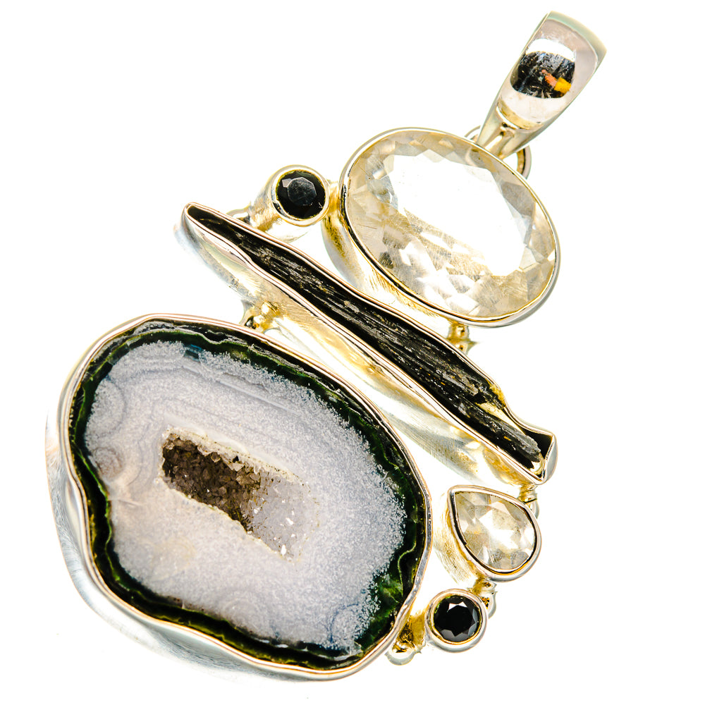 Coconut Geode Slice Pendants handcrafted by Anasilvercos - PD11938