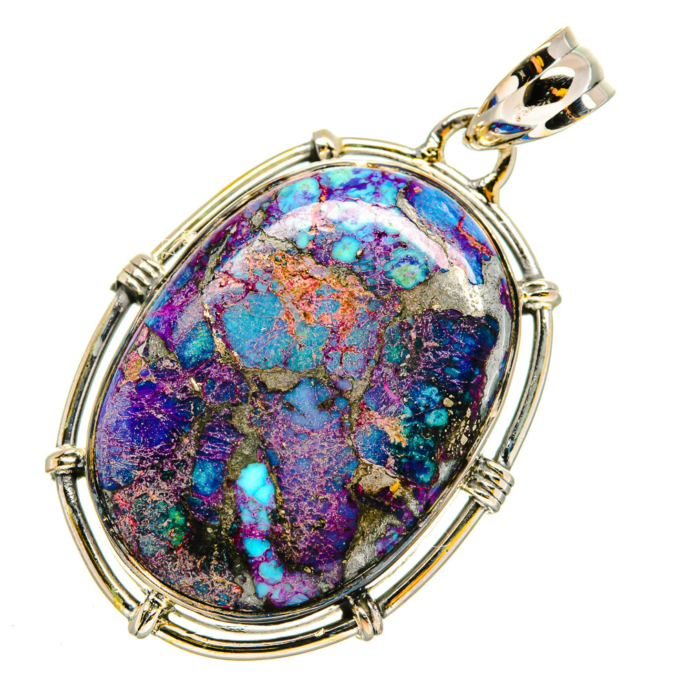 Purple Copper Composite Turquoise Pendants handcrafted by Anasilvercos - PD11939