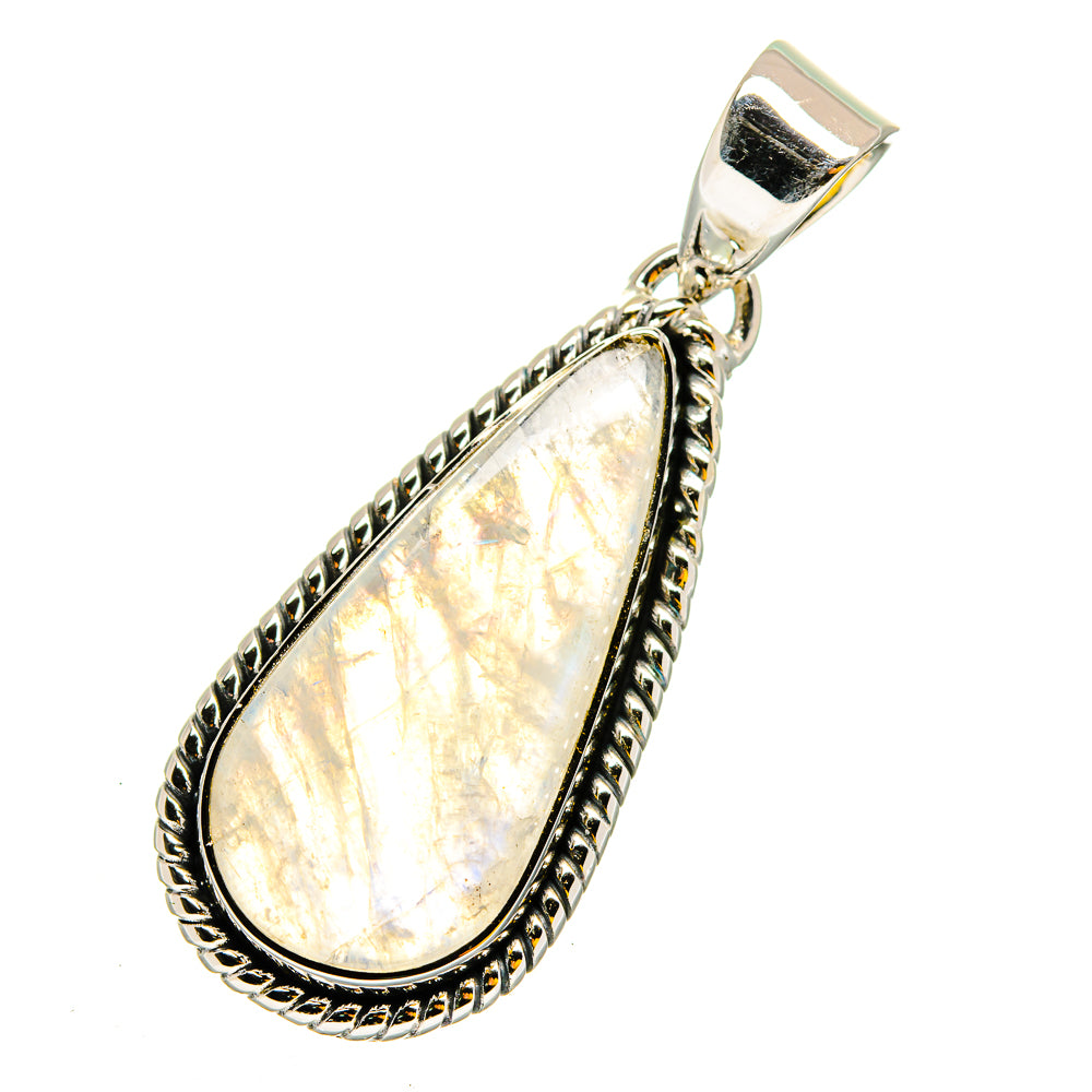 Rainbow Moonstone Pendants handcrafted by Anasilvercos - PD11954