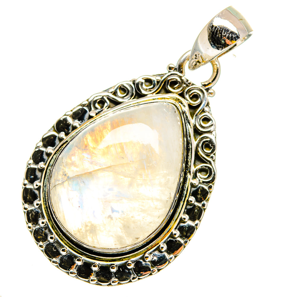Rainbow Moonstone Pendants handcrafted by Anasilvercos - PD11978